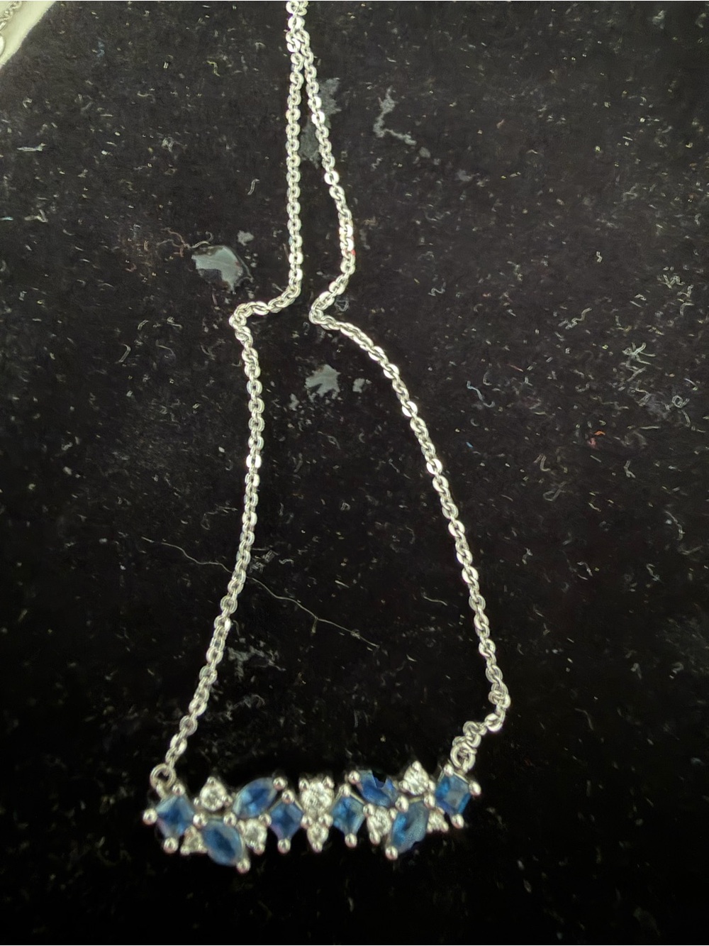 Bloomingdale's Blue and White Sapphire & Diamond Necklace